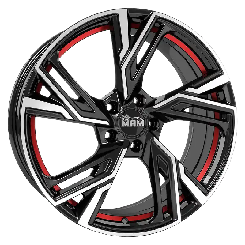 Ieftin MAM Felgen RS5 16, 7, 5, 120, 35, 72.6, BLACK FRONT POLISH RED INSIDE,