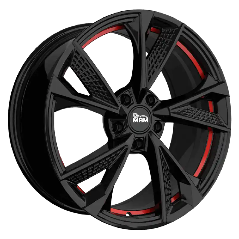 Ultima șansă MAM Felgen RS6 18, 8, 5, 114.3, 45, 72.6, BLACK PAINTED RED INSIDE,