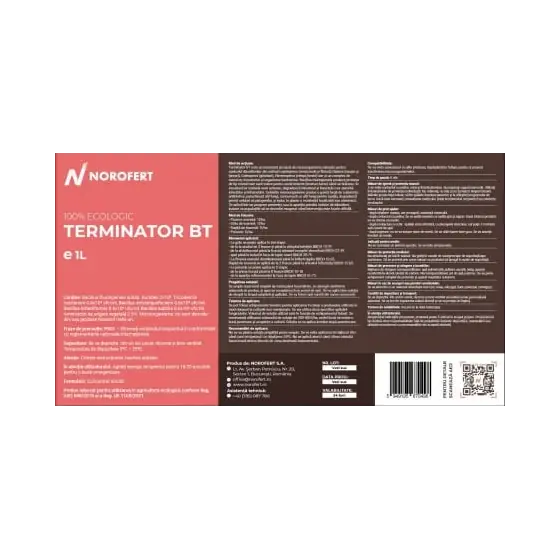 Biostimulator Terminator BT, 1 l, Norofert, promotor de crestere a plantelor Plată securizată