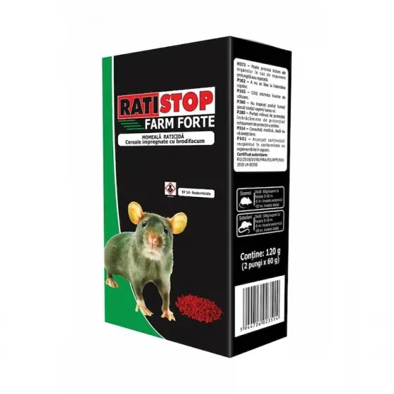 Super ofertă Momeala pentru soareci Ratistop Farm Forte, 2 plicuri x 60 gr