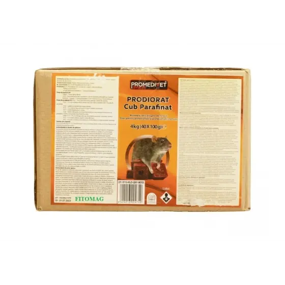 Lichidare de stoc Raticid Prodiorat Cub Parafinat, 4 Kg (40X100gr)