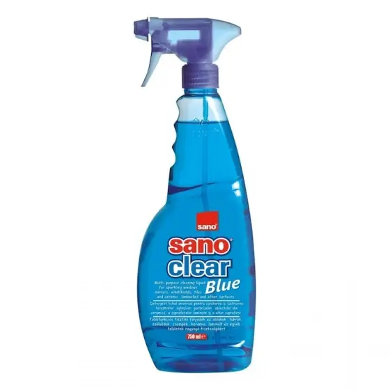 Cumpărături sigure Solutie pentru curatat geamuri Sano Clear Blue, 750 ml