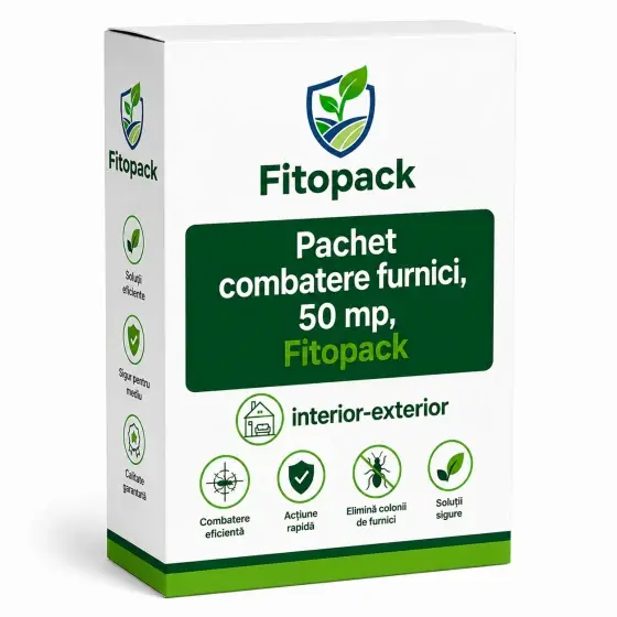 Pachet combatere furnici, 50 mp, Fitopack, interior-exterior, Fortivon gel Furnici, 5 g + Duracid, 150 g Ofertă specială