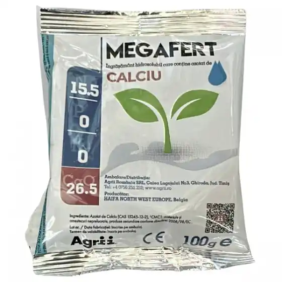 Ingrasamant concentrat pe baza de azot si calciu, Megafert Calciu, 100 g Preț redus