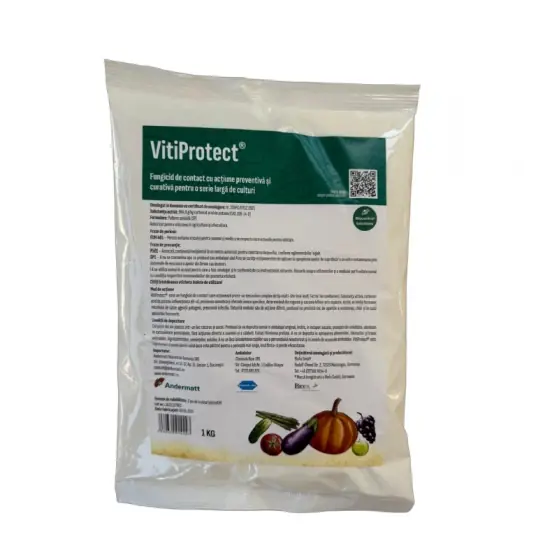 Fungicid biologic pentru pomi fructiferi, capsun, arbusti fructiferi, legume, plante ornamentale, VitiProtect, 1 kg Livrare expres