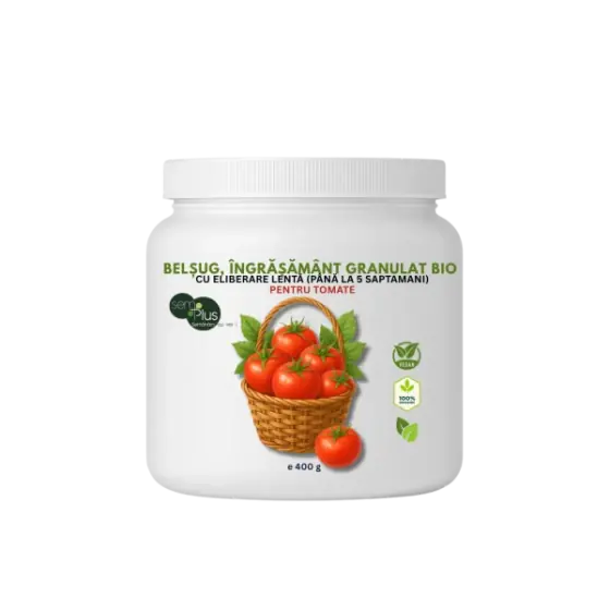 Calitate înaltă Ingrasamant granulat BIO, cu eliberare lenta (pana la 5 saptamani) pentru tomate, Belsug, 400 grame
