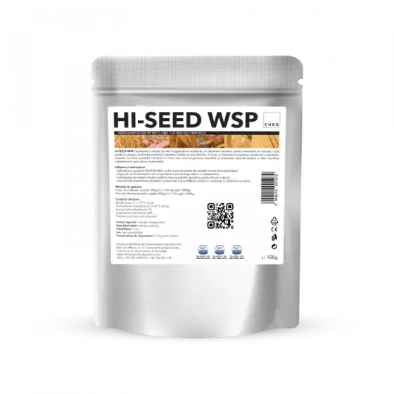 Reducere de preț Tratament organic samanta cereale si oleaginoase, plic 100g, doza pentru 300 kg samanta, HI-SEED WSP, 1 hectar