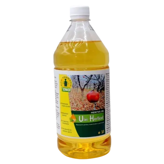 Ulei horticol destinat utilizarii in amestec cu insecticide si acaricide care combat Afidele, Paduchele din San Jose, Acarianul rosu al pomilor, Paianjenul rosu comun, Meritus Oil, 1 l Comandă acum