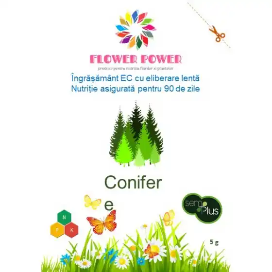 Ingrasamant Flower Power pentru conifere cu eliberare lenta, efect 90 zile, 5 grame, SemPlus Cumpără online