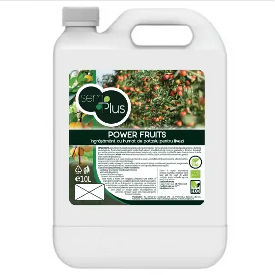 Ingrasamant cu humat de potasiu pentru livezi, Power Fruits, 10 litri, SemPlus Lichidare de stoc