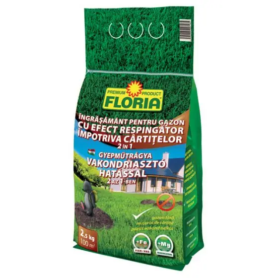 Cumpără online Ingrasamant gazon cu efect repulsiv impotriva cartitelor FLORIA, 2.5 kg