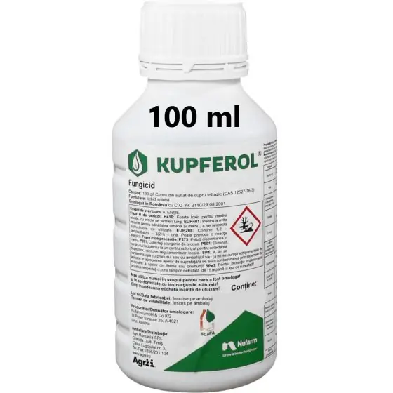 Fungicid Kupferol, 100 ml(cupru lichid) Ofertă limitată