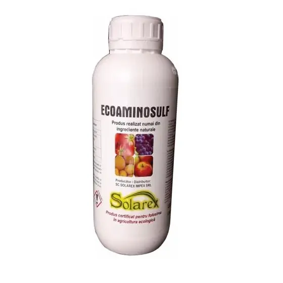 Biostimulator Ecoaminosulf, 10 l, Solarex, foliar, tomate, vita de vie, pomi fructiferi, cartof Disponibil imediat