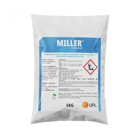 Comandă acum Fungicid Miller 5 kg — Boscalid 500 g/kg WDG, Vita de Vie si Rapita (Similar Cantus BASF)