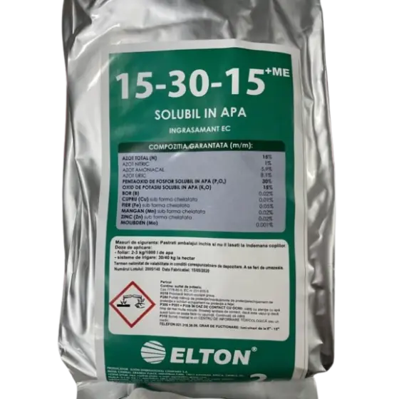 Ingrasamant Harvest 15-30-15, 2 kg, Elton, hidrosolubil, foliar Lichidare de stoc