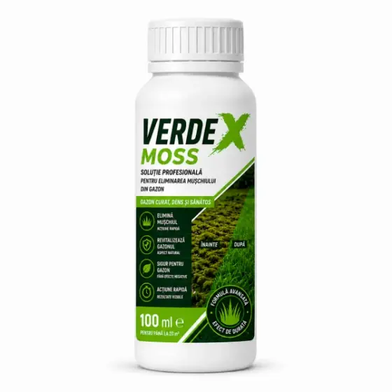 Solutie profesionala VerdeX Moss, 100 ml, SemPlus, elimina muschiul din gazon Preț promoțional