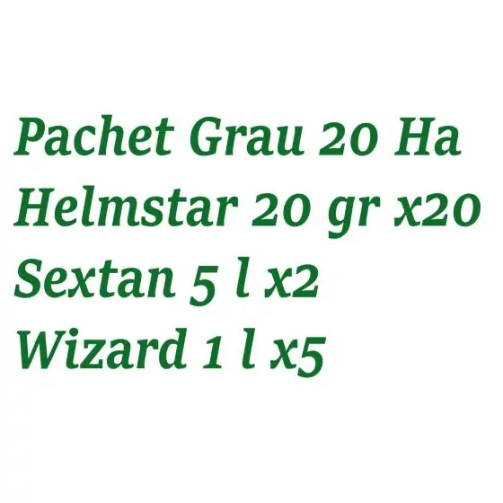Ofertă de sezon Pachet Grau 20 Ha (Helmstar 20 gr x20 + Sextan 5 l x2 + Wizard 1 l x5)