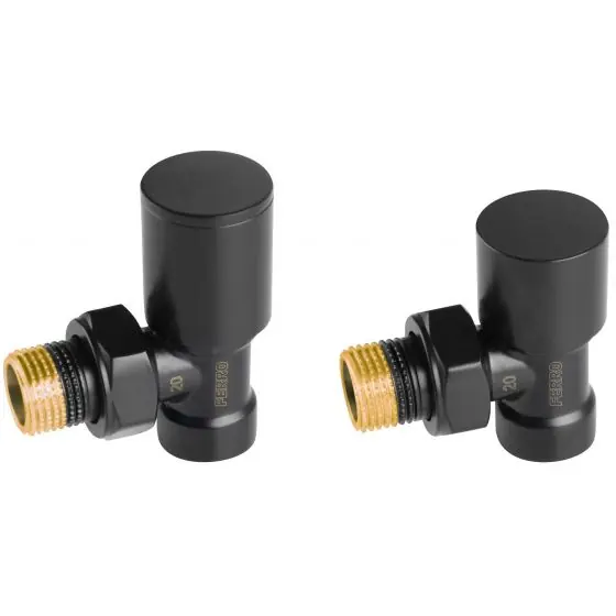 Set Robinet Coltar 1/2"+Detentor 1/2" Negru, Ferro Plată securizată