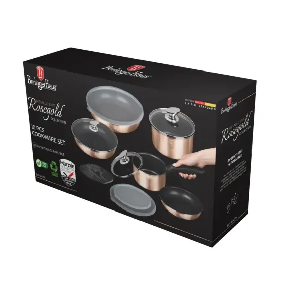 Cumpără online Set vase de gătit 10 piese, Metallic Line Rose Gold Edition - BH/6147N
