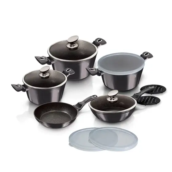 Reducere Set de vase de gătit 13 piese, Metallic Line Carbon Pro Edition - BH/6886