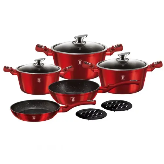 Ieftin Set oale și tigăi 10 pcs, Metallic Line Burgundy Edition - BH/1222NN