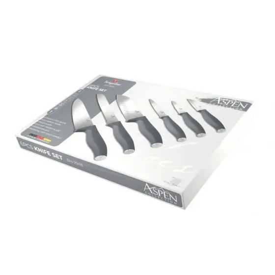 Set de 6 cuțite, gri mat - BH/2948 Disponibil imediat