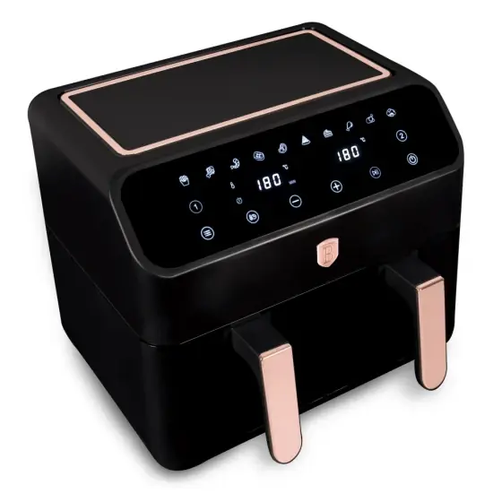 Ofertă de sezon Friteuză cu aer cu coș dublu, 4+4L, negru-rose gold - BH/9659