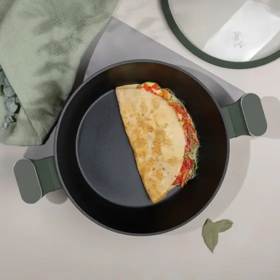 Cratiță joasă cu capac, 30 cm, colecția Matte Green - BH/8199 Promoție