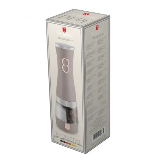 Râșniță electrică 2 în 1 pentru piper și sare, taupe mat - BH/9646A-4B Ofertă limitată