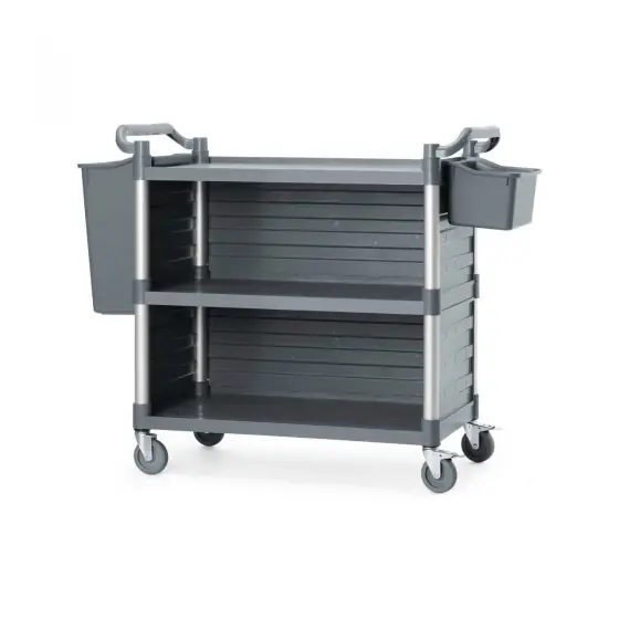 Cărucior de serviciu cu panouri laterale, 3 rafturi, 1010x500x(h)960 mm AmberBox Cumpără online