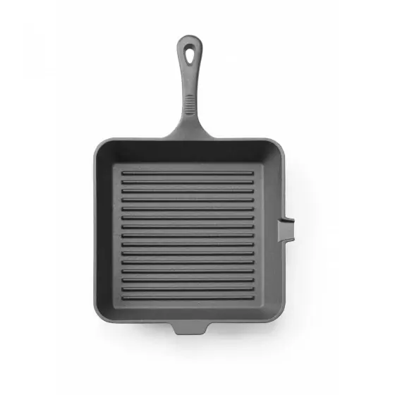 Disponibil imediat Tigaie grill din fonta, HENDI, negru, 265x265x(H)50mm