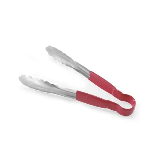 Cleste servire 300mm,Hendi, rosu, otel inoxidabil cu maner acoperit cu PVC Chilipir