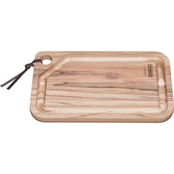 Tocator din lemn de tec,Hendi, dreptunghiulara Churrasco, Tramontina, 330x200x(H)18mm Reducere de preț
