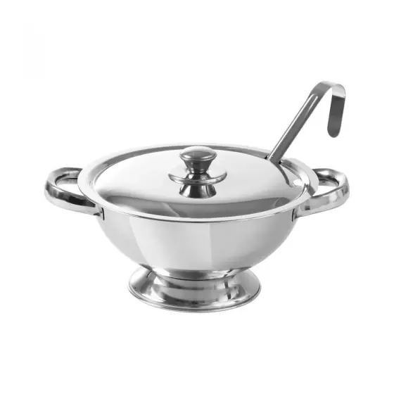 Supiera cu capac si lingura servire, 2.7 lt, inox, Hendi, 27x(H)12 cm Plată sigură