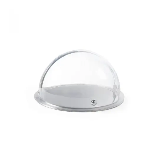 Set servire Hendi, platou rotund din inox + capac rolltop din plastic SAN, 380x(H)240 mm Promoție