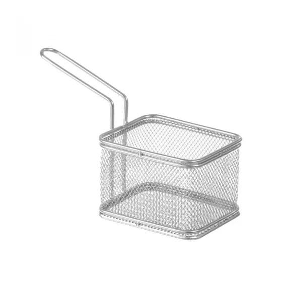 Plată securizată Cos servire Mini-fry pentru cartofi prajiti, Hendi, otel inoxidabil, 12x10x(H)8 cm