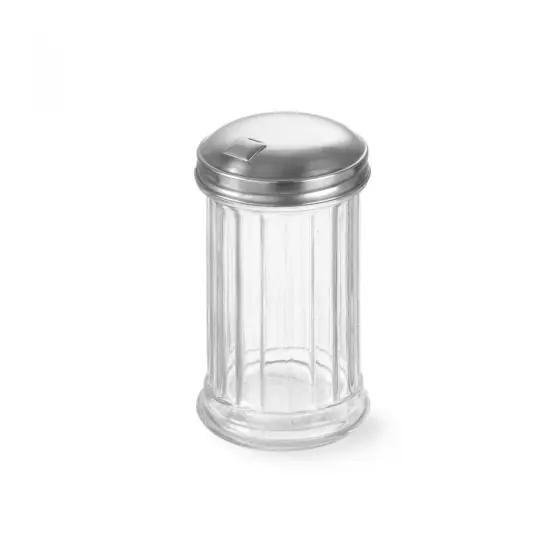 Set 6 dispensere/dozatoare pentru zahar, sticla/inox, Hendi, 75x137 mm Retur ușor