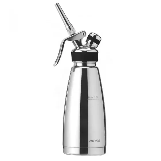 Cumpără online Aparat / sifon frisca, 0,5 litri, corp inox, Hendi Profi Line, include 3 duze si perie curatare, ø105 x 278 mm