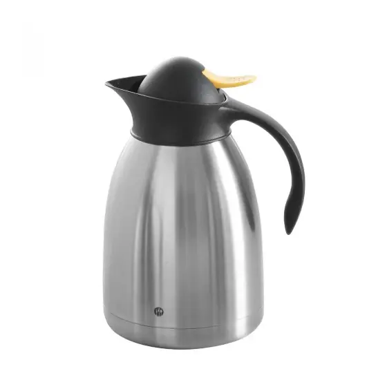Cel mai vândut Cana termos 1.5 lt, Hendi, pereti dubli inox, cu sistem apasare galben