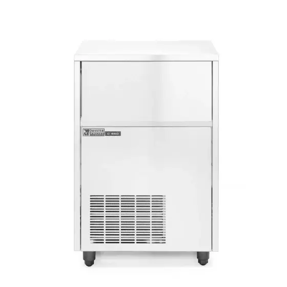 Ofertă Masina cuburi de gheata,Hendi otel inoxidabil, 60kg/24 h, stocare 25-27kg, cub forma de clopotel, cu gauri hexagonale, 230 V/575 W, 480x580x(H)840mm