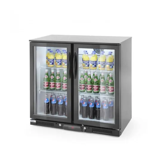 Super ofertă Vitrina frigorifica de prezentare 2 usi, interval temperatura 2/10 C , 215 W, corp inox, ARKTIC by Hendi, 900x500x(h)900 mm 198 Litri, Clasa energetica D