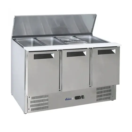 Popular Masa rece cu 3 usi pentru salata cu capac rabatabil Hendi by Arktic, 1365x700x(H)860 mm,