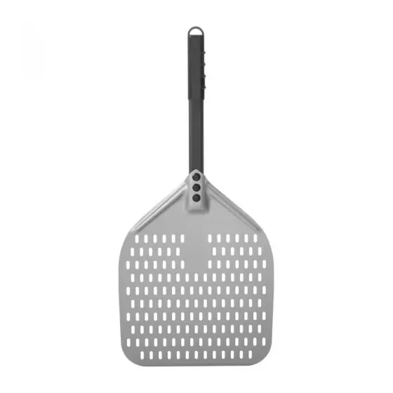 Nu rata Paleta de pizza patrata perforata cu maner scurt, 305x660 mm