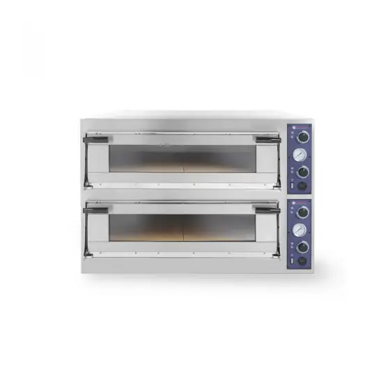 Cuptor profesional pizza Trays 44 Glass 2 camere 13800 W interval de temperatura de la 50?C la 500?C Hendi 2x 820x840x(H)175 mm Bestseller