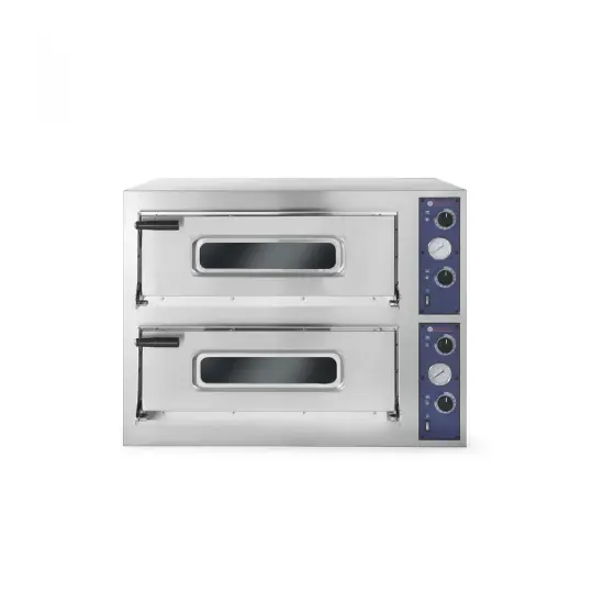 Lichidare de stoc Cuptor pizza profesional Basic XXL 66 4 Inox 2 camere 18000 W interval temperatura 50?C - 500?C Hendi 2x1080x720x(H)140 mm