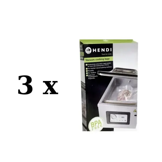 3 x Set 100 pungi vacuum netede 250x350 mm, 2 straturi, 75 microni grosime Disponibil imediat