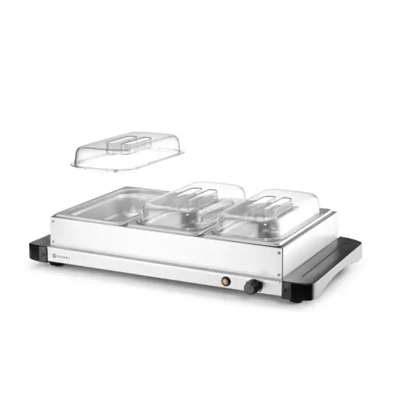 Incalzitor electric cu 3 tavi GN 1/3, 230v, 400w, Hendi 657x381x(h)161 Plată sigură