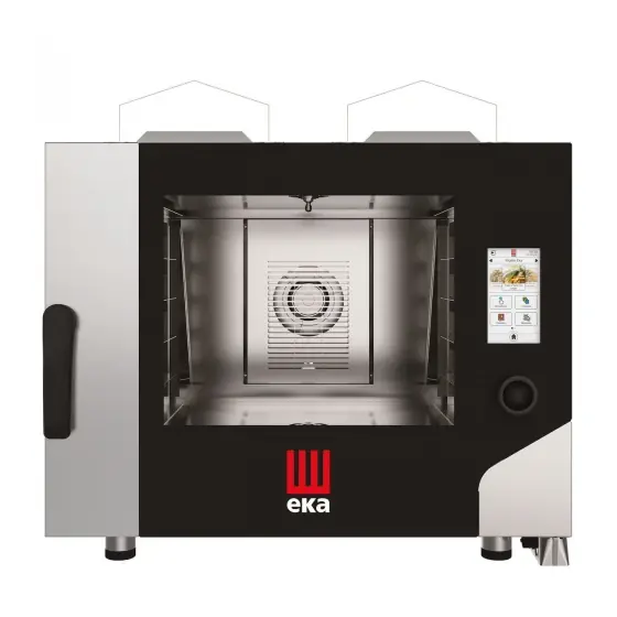 Premium Cuptor pe gaz cu convectie cu abur Millennial Touch Screen Bakery, 4 x 600x400mm Tecnoeka, 230V/300W, 9300kW, 850x1035x(H)800mm