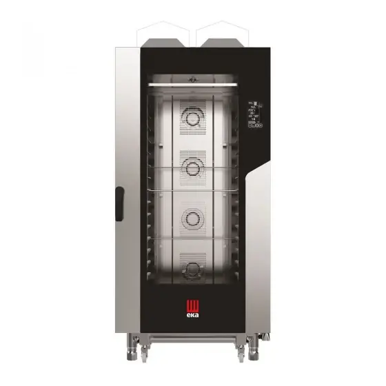 Cuptor pe gaz cu convectie cu abur Millennial Black Mask Bakery, 16 tavi 600x400 Tecnoeka, 230V/1450W, 30000kW, 930x1160x(H)2060mm Super ofertă