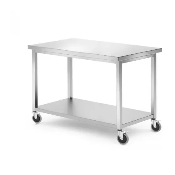 Masa mobila cu raft - insurubata, adancime: 600 mm., HENDI, Kitchen Line, 1200x600x(H)850mm Vezi acum